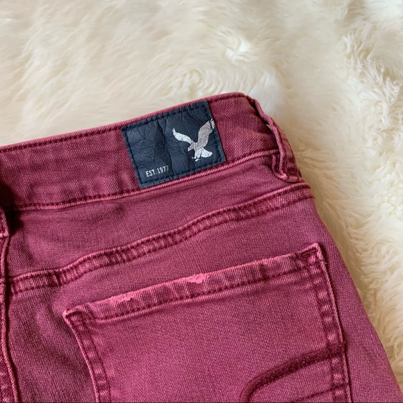 American Eagle Red Jegging Crop Size 0 - Picture 11 of 12